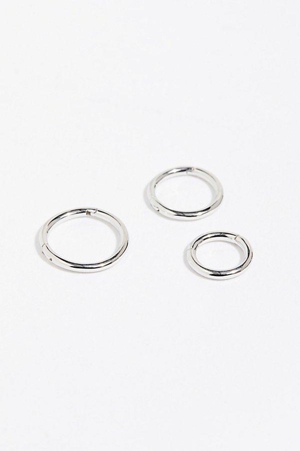 3 Pack Gold Clicker Hoop Earrings By Free People